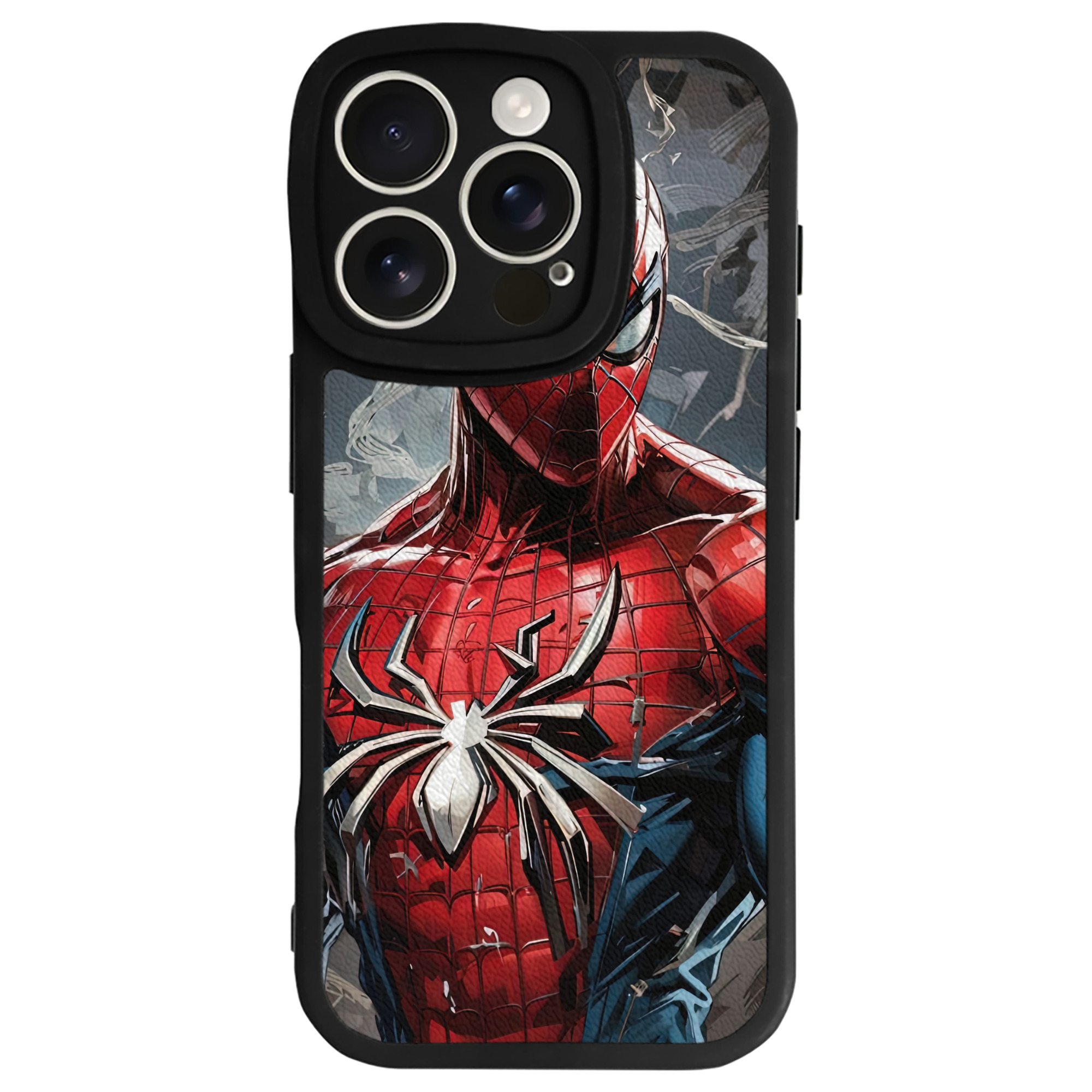 Spider Man スパイダーマン 【iPhone 16シリーズ対応】シリコンスマホケース（レザー調） 材質：シリコン